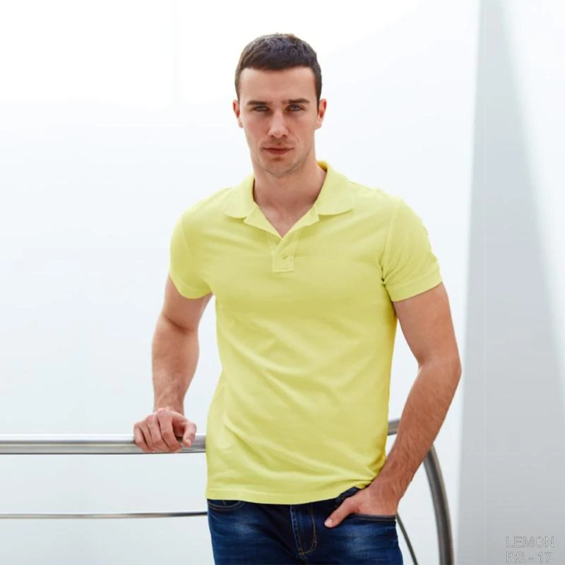Lemon Plain Collar Polo T-shirt - 100% Cotton Unisex - 260 GSM
