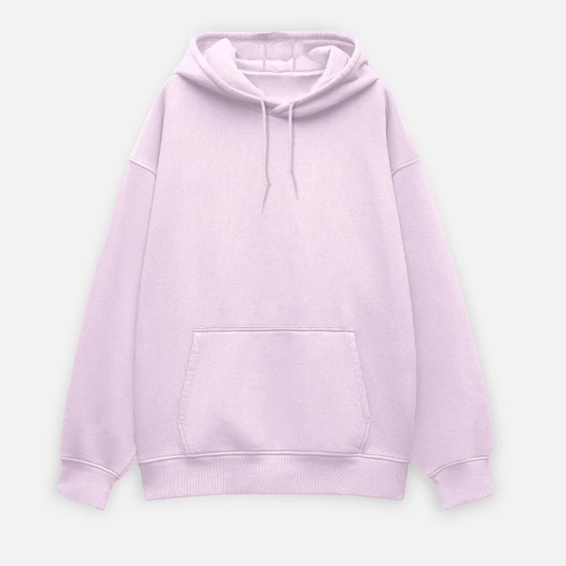 Light Baby Pink Plain Oversized Hoodie - Unisex Heavyweight 400 GSM Drop Shoulder