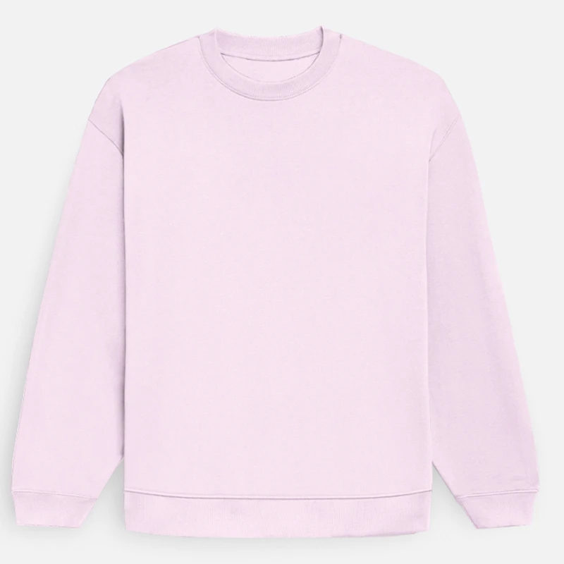 Light Baby Pink Plain Oversized Sweatshirt - Unisex Heavyweight 400 GSM Drop Shoulder