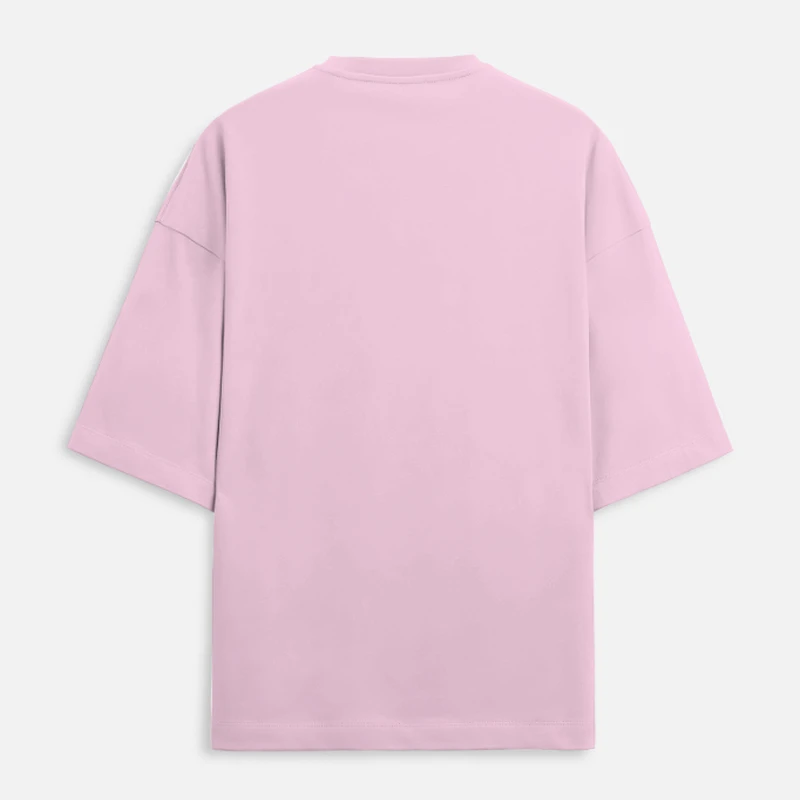 Light Baby Pink Plain Terry Boxy Oversized Round Neck T-Shirt product image