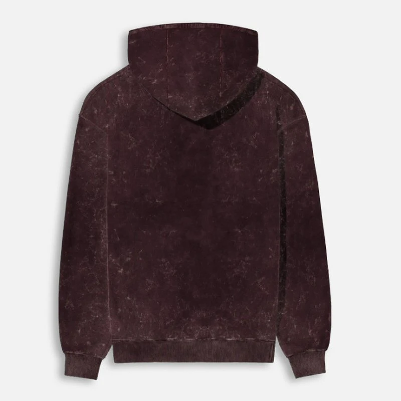 Maroon Plain Acid Washed Hoodie product image