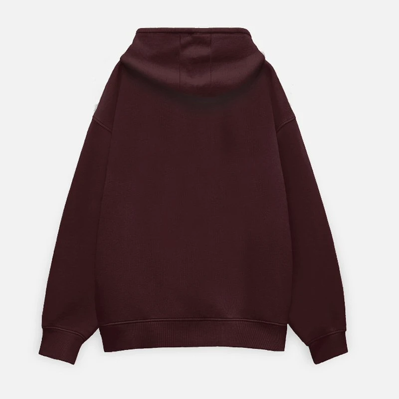 Maroon Plain Oversized Hoodie product image