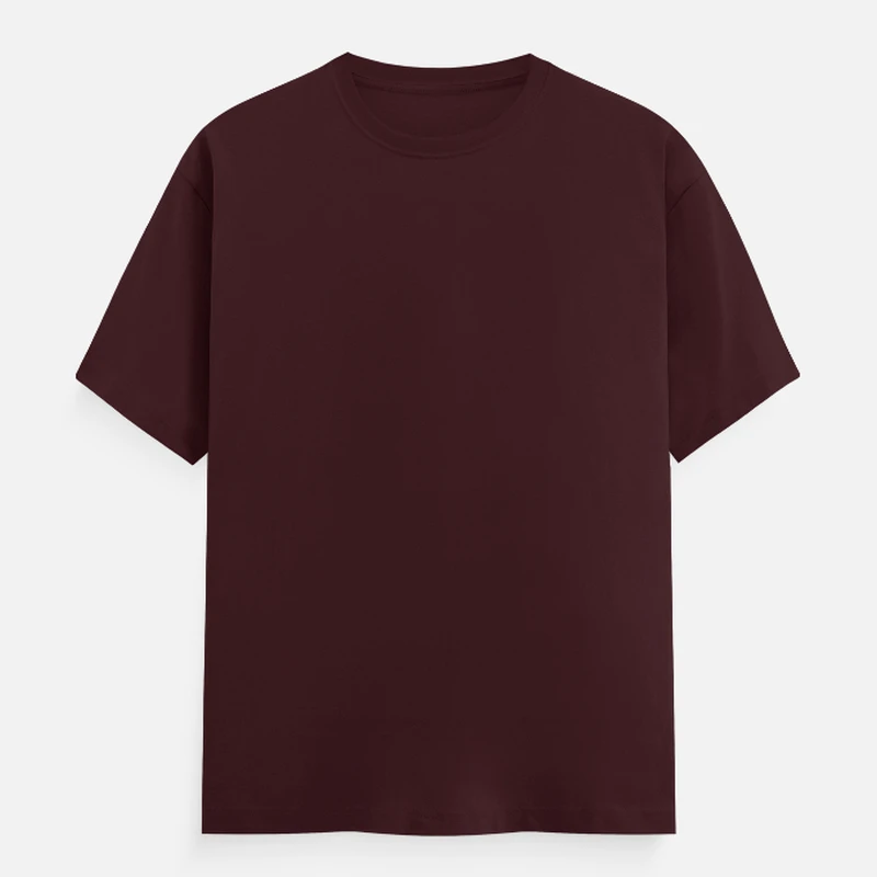 Maroon Plain Round Neck T-shirt - Unisex Regular Fit