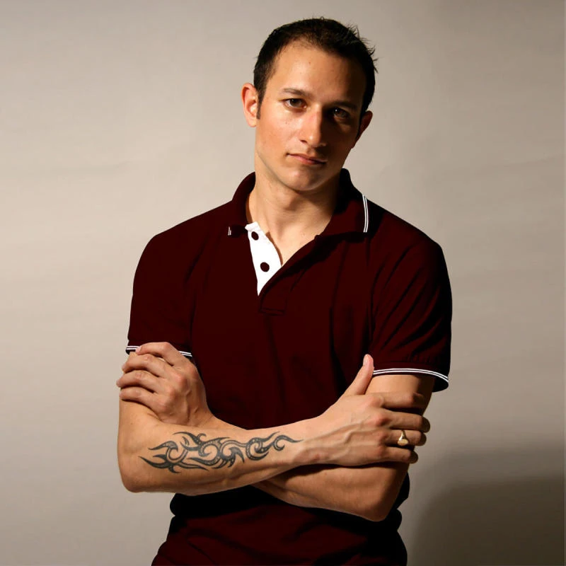 Maroon With White Plain Tipping Collar Polo T-shirt - 100% Cotton Unisex - 260 GSM product image