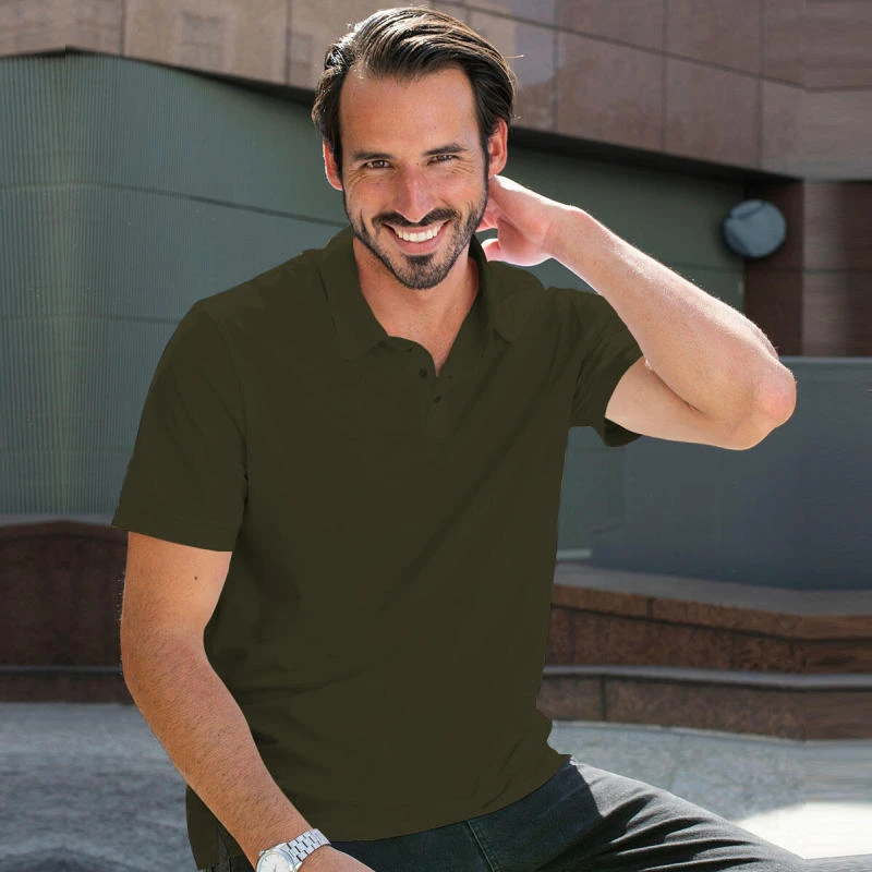 Military Green Plain Collar Polo T-shirt - 100% Cotton Unisex - 230 GSM product image