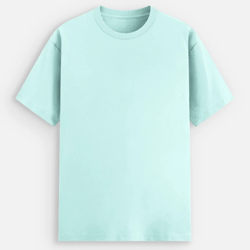 Mint Plain Cotton Stretch Round Neck T-shirt - 240 GSM Unisex Regular Fit