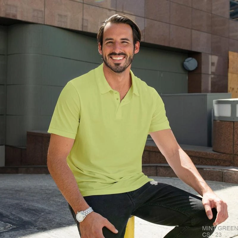 Mint Green Plain Collar Polo T-shirt - 100% Cotton Unisex - 230 GSM
