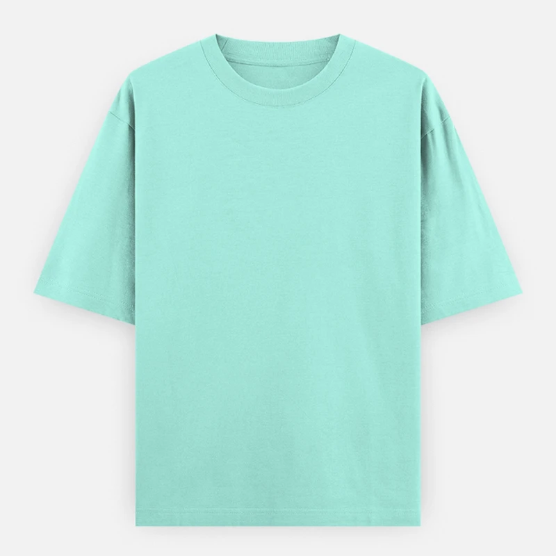 Mint Plain Oversized Round Neck T-Shirt - 240 GSM Unisex