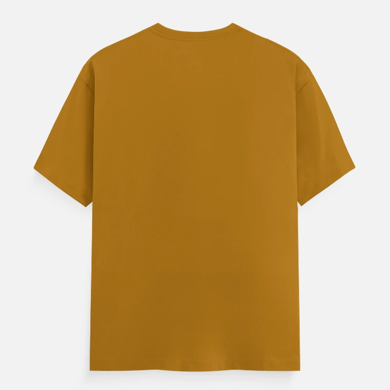 Mustard Yellow Unisex Plain Cotton Round Neck T-shirt product image