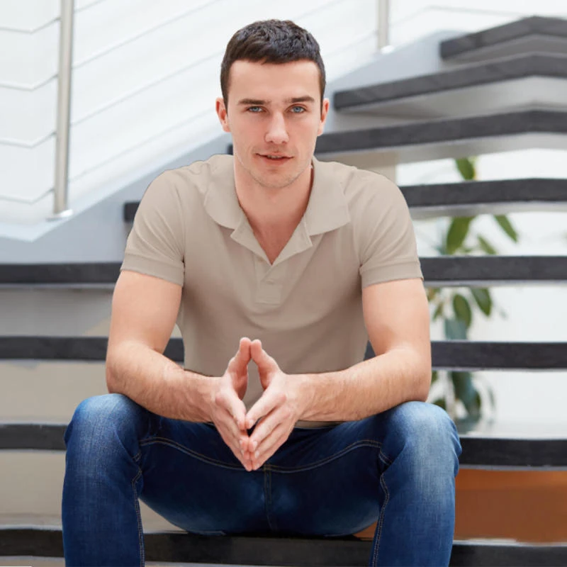 Natural Plain Collar Polo T-shirt - 100% Cotton Unisex - 260 GSM product image