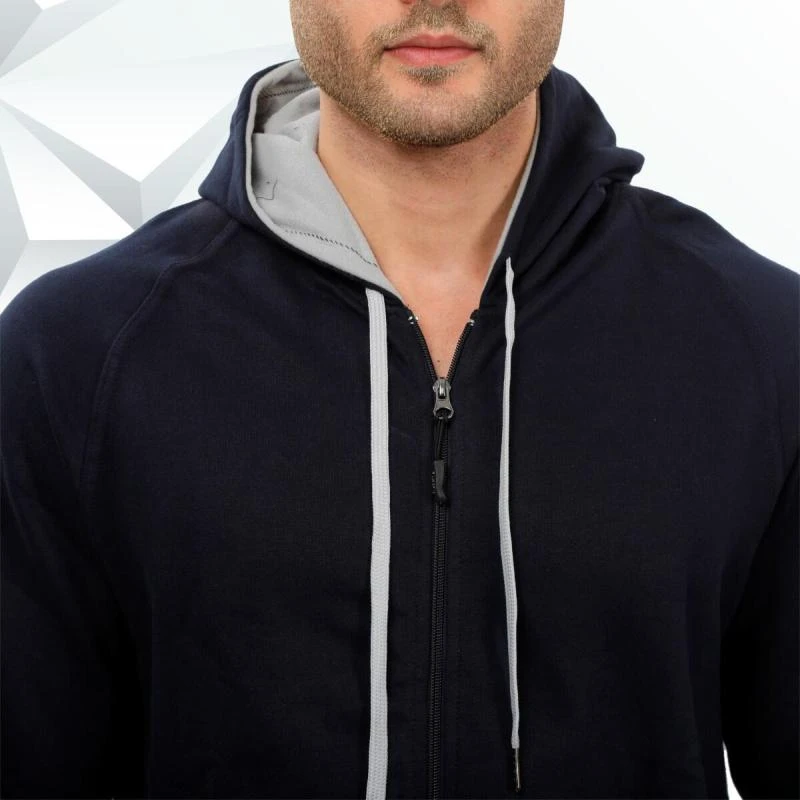 Navy And Grey Plain Zip Hoodie product image