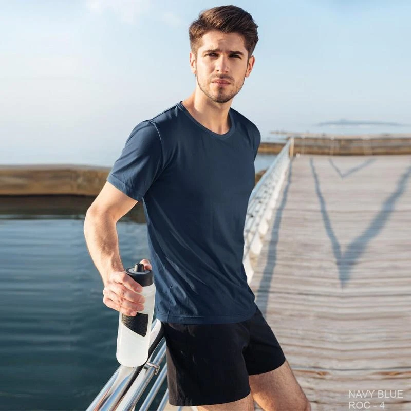 Navy Blue Plain Sports Dry Fit Round Neck T-shirt - Unisex