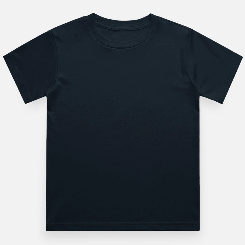 Navy Plain Kids Round Neck T-shirt – Unisex: Suitable for Boys & Girls