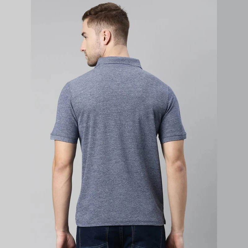 Navy Melange Plain Mars Dry Fit Collar Polo T-shirt product image