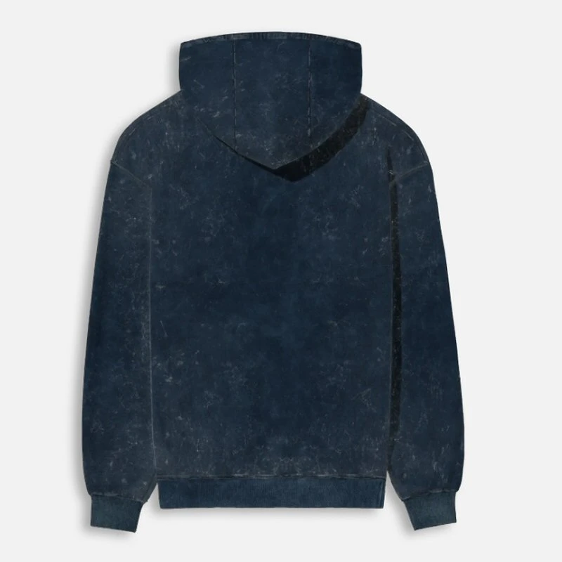 Navy Plain Acid Washed Hoodie product image