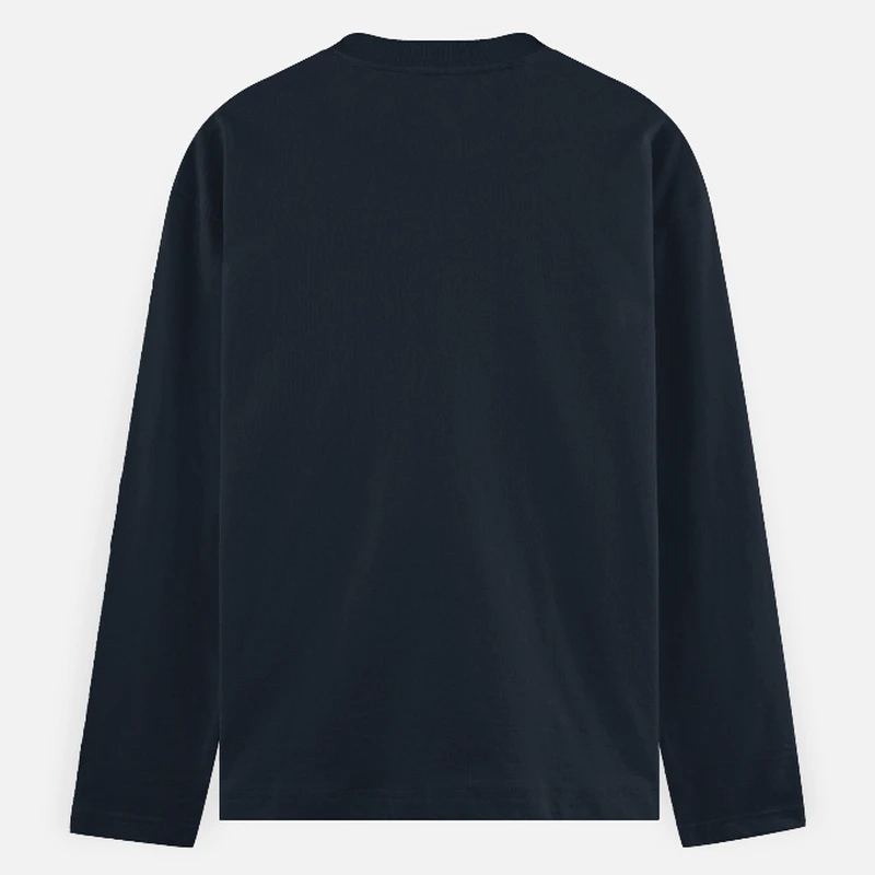 Navy Plain Full Sleeve Round Neck T-shirt product image