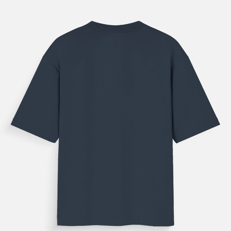 Navy Plain Oversized Round Neck T-Shirt product image