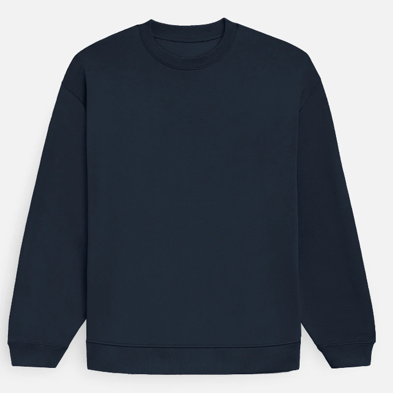 Navy Plain Oversized Sweatshirt - Unisex Heavyweight 400 GSM Drop Shoulder