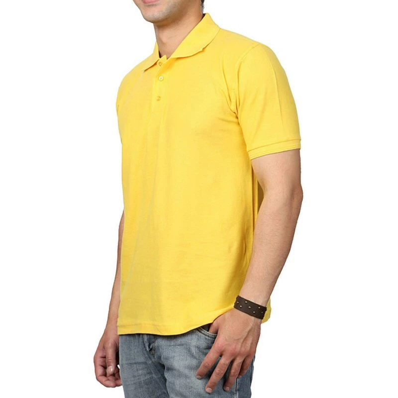 New Yellow Plain Collar Polo T-shirt - 100% Cotton Unisex - 240 GSM product image