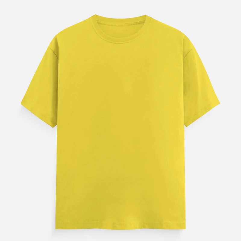 New Yellow Plain Round Neck T-shirt - Unisex Regular Fit
