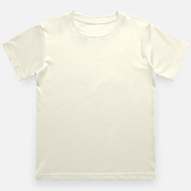 Off White Plain Kids Round Neck T-shirt – Unisex: Suitable for Boys & Girls