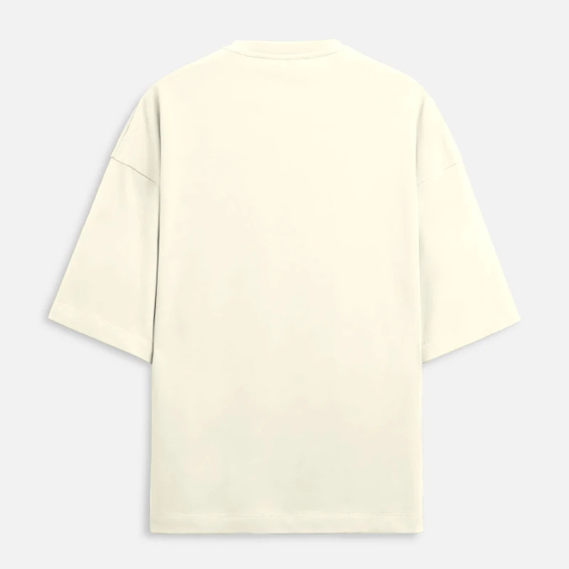 Off White Plain Terry Boxy Oversized Round Neck T-Shirt product image