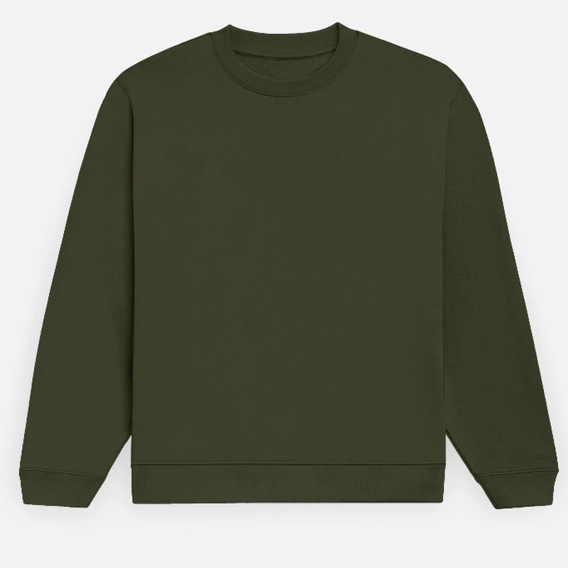 Olive Green Plain Sweatshirt - Unisex