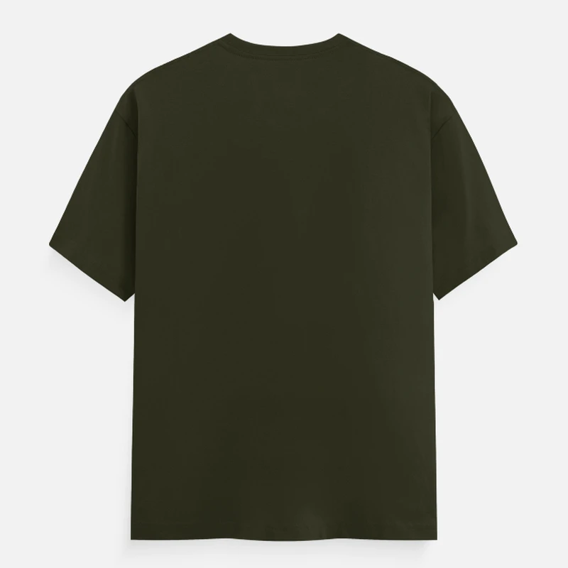 Olive Green Unisex Plain Cotton Round Neck T-shirt product image