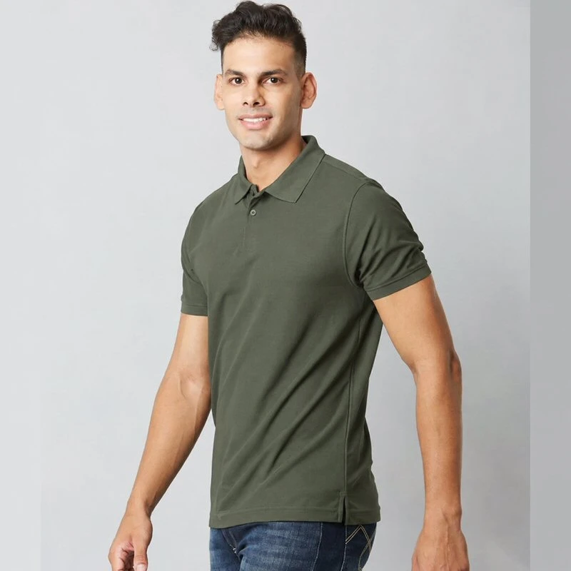 Olive Plain Mars Dry Fit Collar Polo T-shirt product image