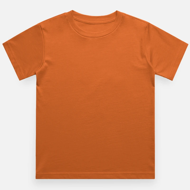 Orange Plain Kids Round Neck T-shirt – Unisex: Suitable for Boys & Girls