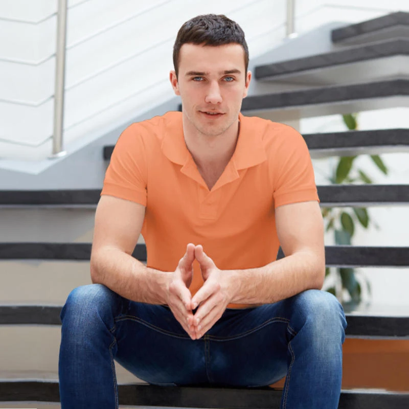 Peach Plain Collar Polo T-shirt - 100% Cotton Unisex - 260 GSM product image