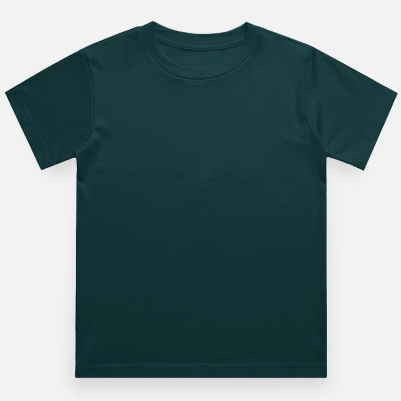 Petrol Blue Plain Kids Round Neck T-shirt – Unisex: Suitable for Boys & Girls