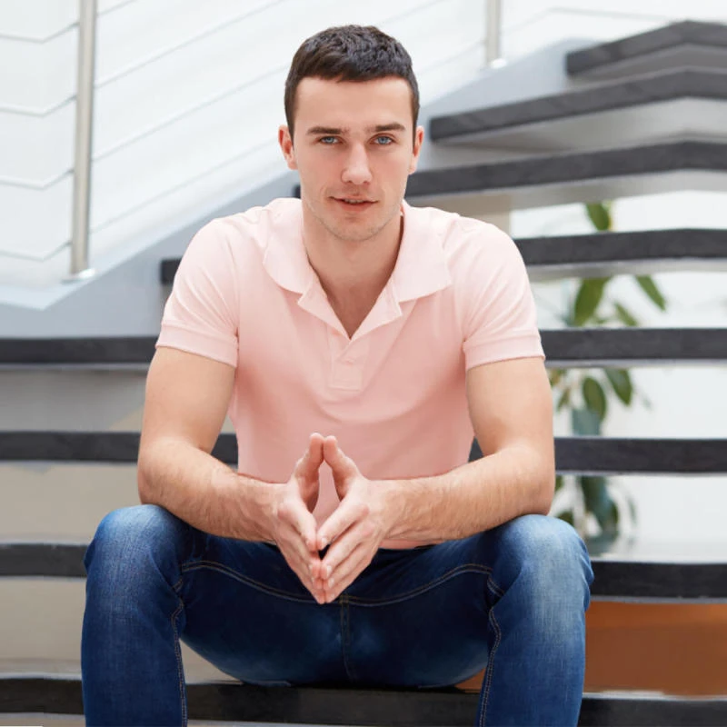 Pink Plain Collar Polo T-shirt - 100% Cotton Unisex - 260 GSM product image