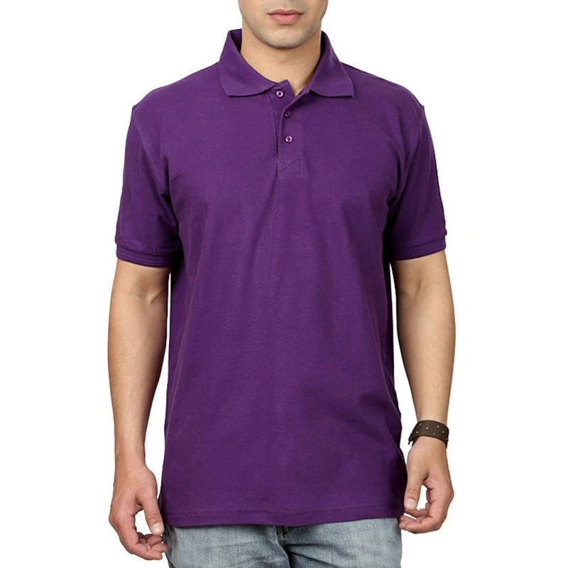 Purple Plain Collar Polo T-shirt - 100% Cotton Unisex - 200 GSM