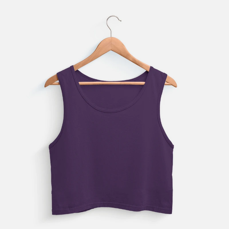 Purple Plain Women Crop Tank