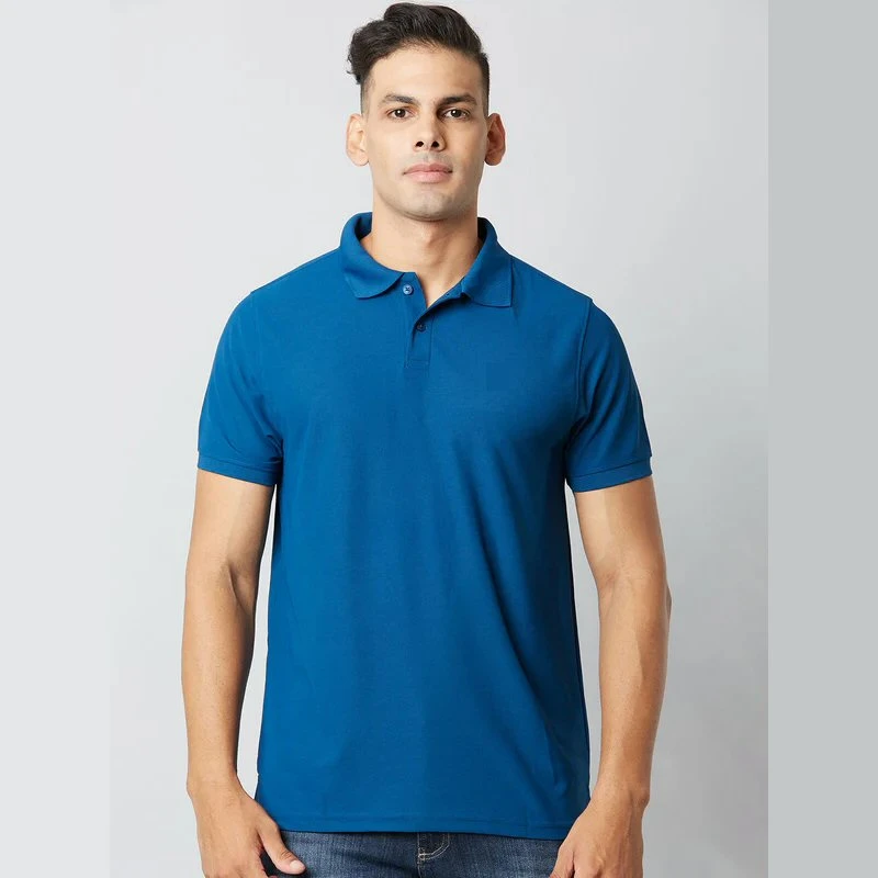 Rama Blue Plain Mars Dry Fit Collar Polo T-shirt