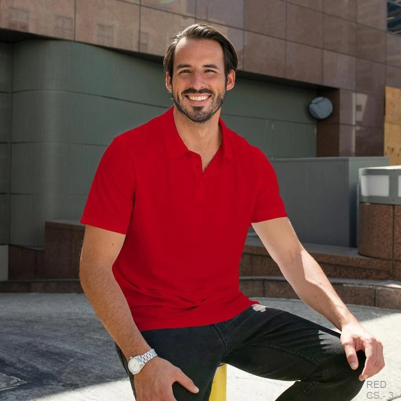Red Plain Collar Polo T-shirt - 100% Cotton Unisex - 230 GSM