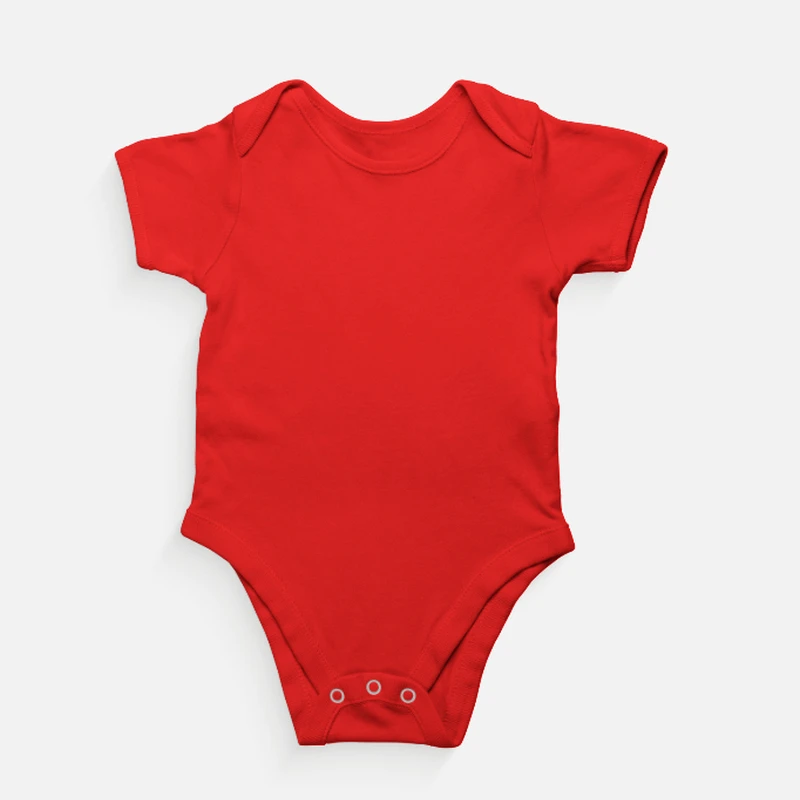Red Plain Kids Rompers