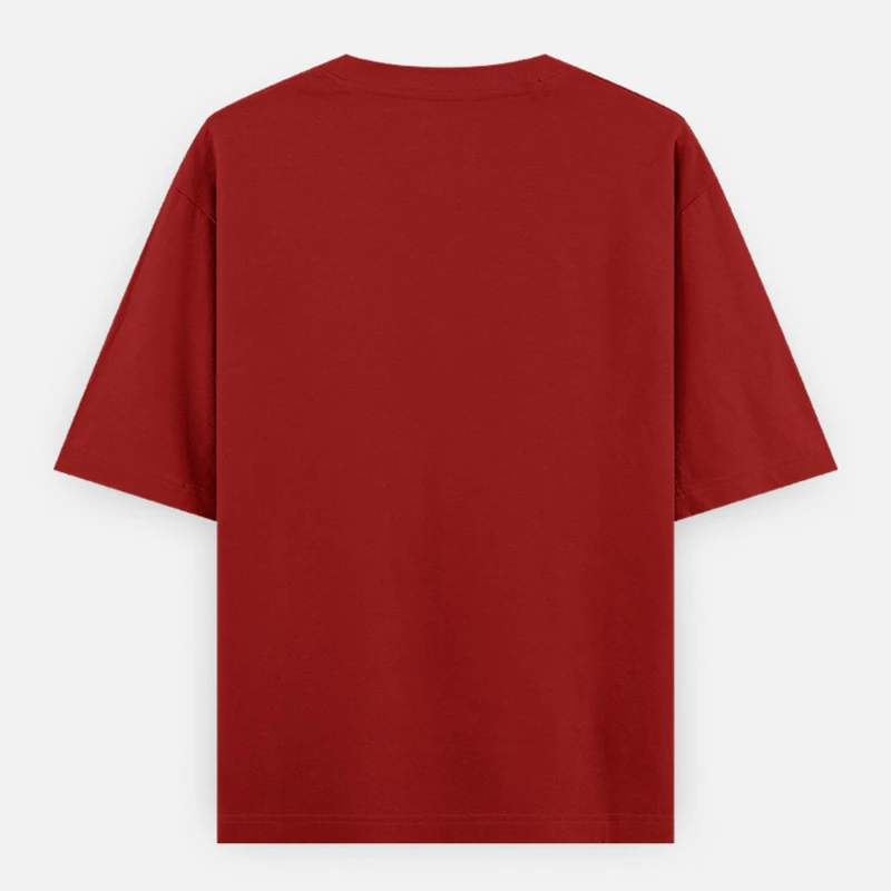 Red Plain Oversized Round Neck T-Shirt product image