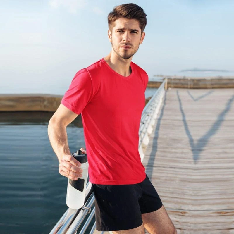 Red Plain Sports Dry Fit Round Neck T-shirt - Unisex
