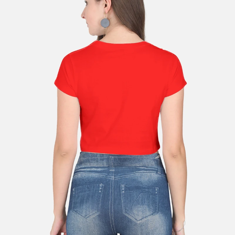 Red Plain Women Crop Top product image