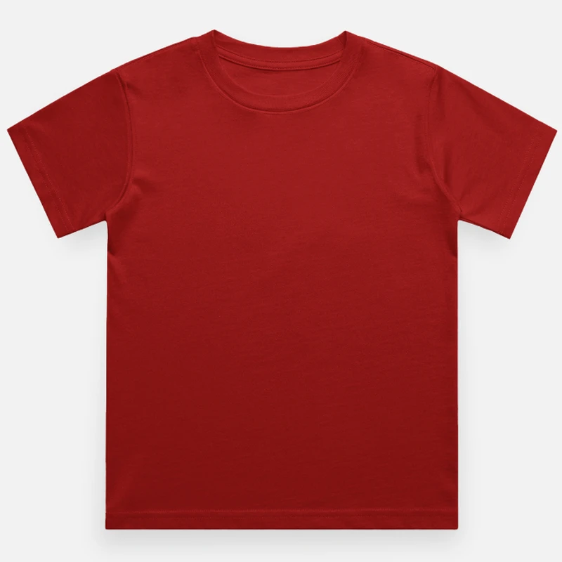 Red Plain Kids Round Neck T-shirt – Unisex: Suitable for Boys & Girls