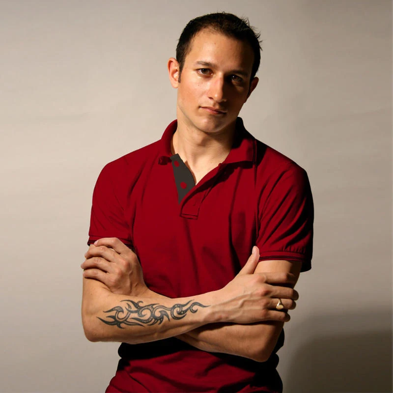 Red With Black Plain Tipping Collar Polo T-shirt - 100% Cotton Unisex - 260 GSM product image