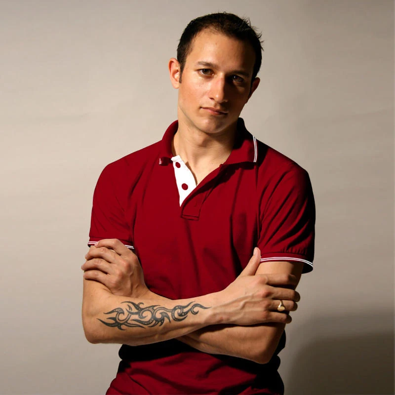 Red With White Plain Tipping Collar Polo T-shirt - 100% Cotton Unisex - 260 GSM product image