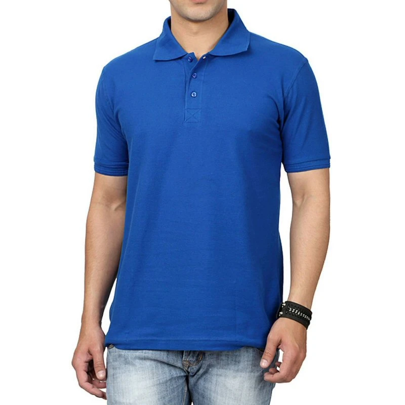 Royal Blue Plain Collar Polo T-shirt - 100% Cotton Unisex - 240 GSM