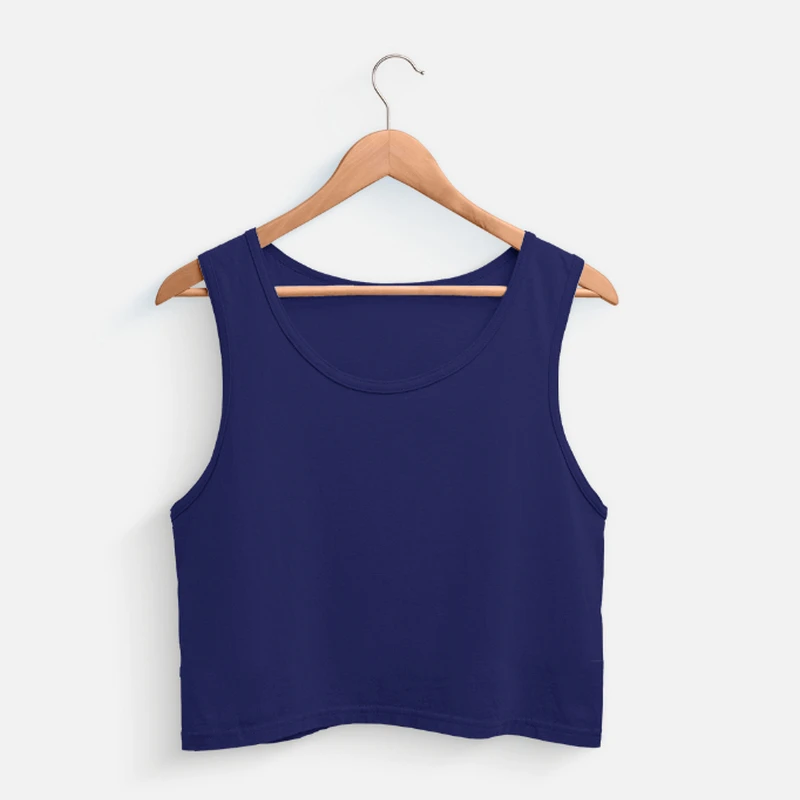 Royal Blue Plain Women Crop Tank