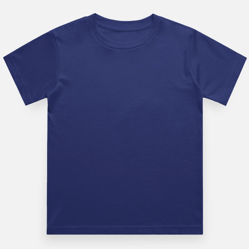 Royal Blue Plain Kids Round Neck T-shirt – Unisex: Suitable for Boys & Girls