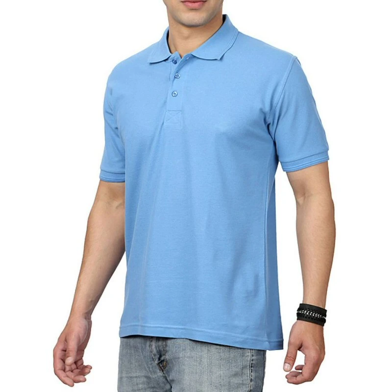 Sky Blue Plain Collar Polo T-shirt - 100% Cotton Unisex - 240 GSM product image
