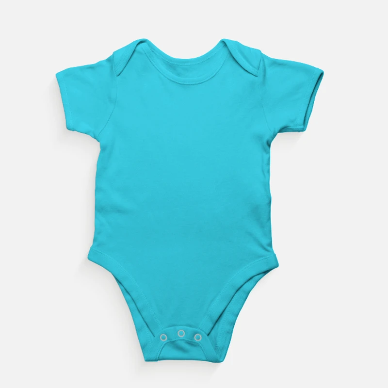 Sky Blue Plain Kids Rompers