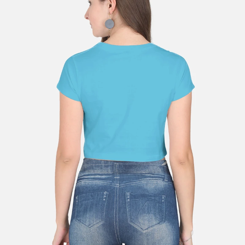 Sky Blue Plain Women Crop Top product image